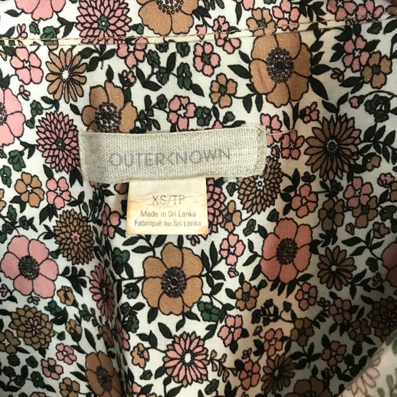 Floral Outerknown Prospect Shirt Dress Salt Quinn Organic Cotton XS - Picture 3 of 5